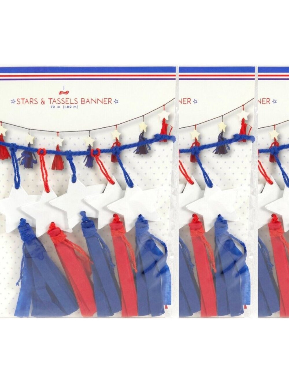 3 Pack Target Crepe Paper Stars & Tassels Red White Blue 72 in. NEW - 25% Off 5+